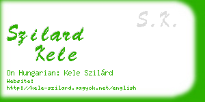 szilard kele business card